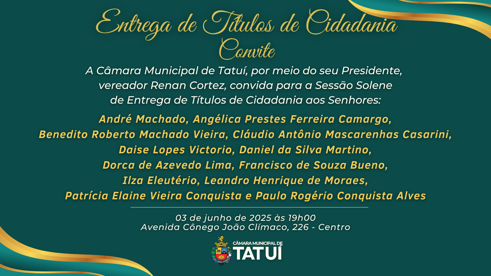 03 06 Sessão Solene Títulos de Cidadania